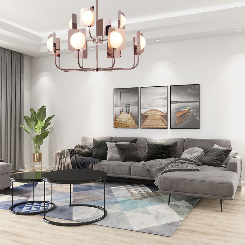 Postmodern Style Chandelier Light Metal Acrylic Pendant Light for Living Room