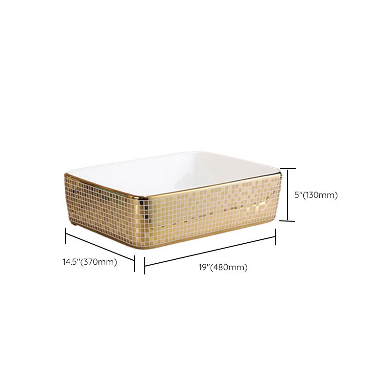 Traditional Bathroom Sink Porcelain Round Vessel Lavatory Sink with Pop-Up Drain