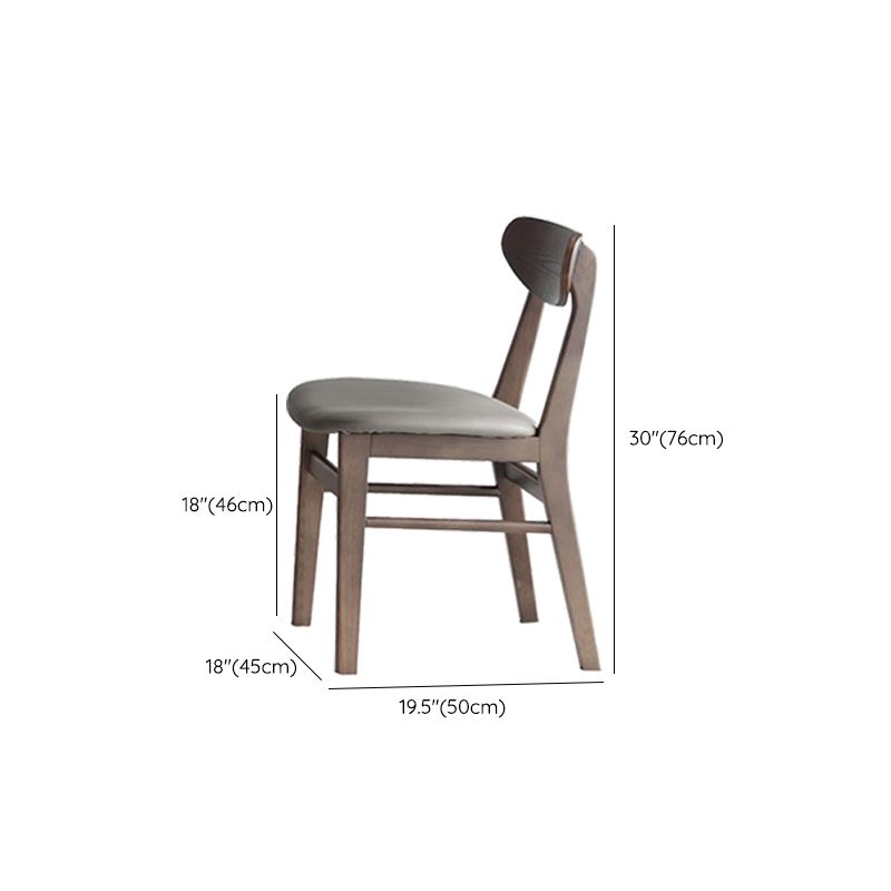Industrial Upholstered Armless Chair Kitchen Solid Wood Dining Chair