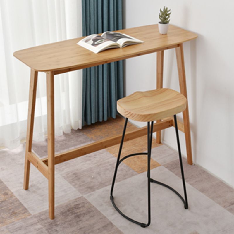 Modern Rectangle Wood Counter Table 1/2/3 Pieces Bar Table Set for Cafe