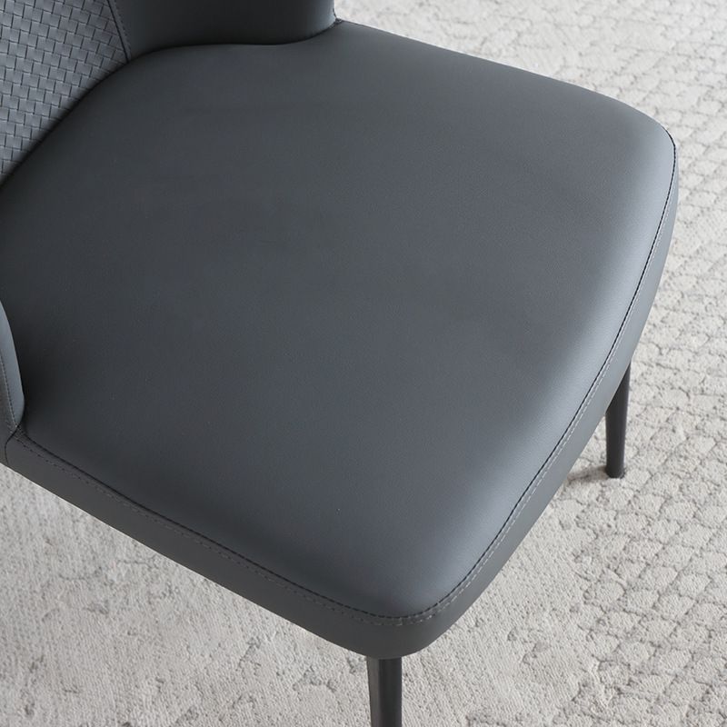 Kitchen Modern Wingback Parsons Chair Armless Dining Chairs in Black Legs