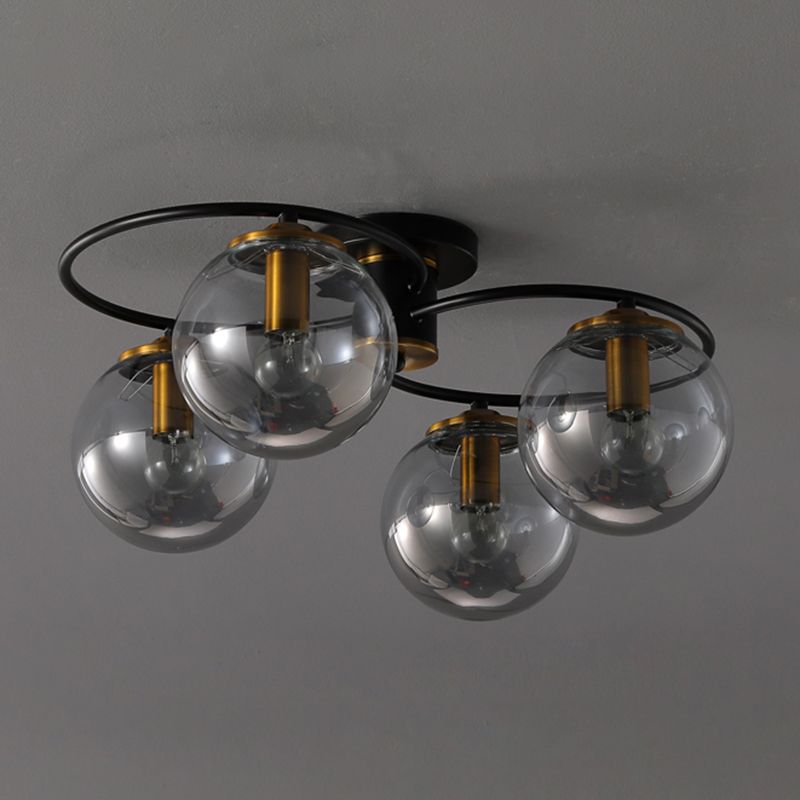 Modern Style Spherical Shape Ceiling Light Glass Multi Light Ceiling Light for Restaurant