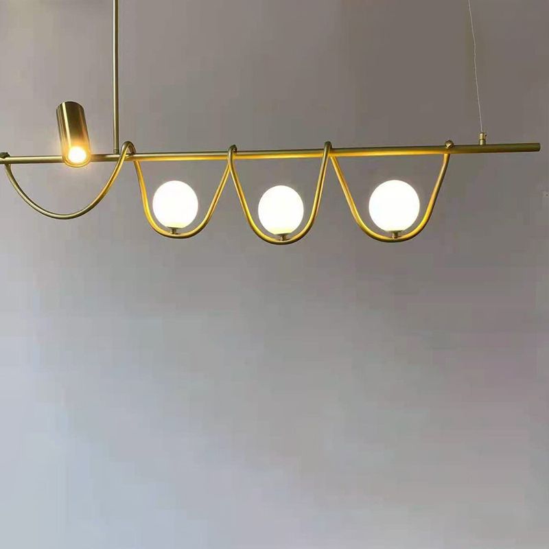 Modern Chandelier Globe Cylinder Island Lights 4 Light Metal Island Lighting