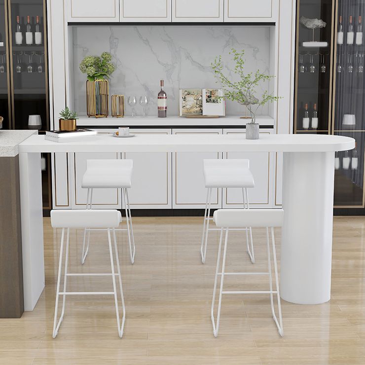 1/5 Pieces Geometric Bar Table Set Modern Wooden Home Table with Foot Bar Stools