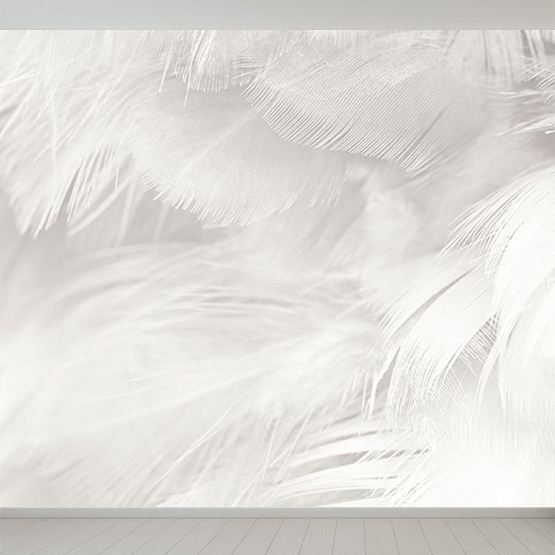 Bird Feather Mural Wallpaper Modern Decorative Kitchen Wall Art, Custom Size Available