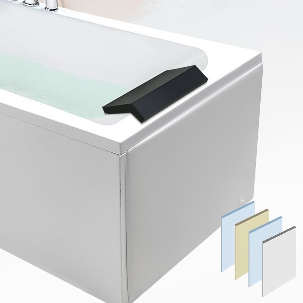 Flat Bottom Soaking Bathtub Antique Finish Rectangular Modern Tub