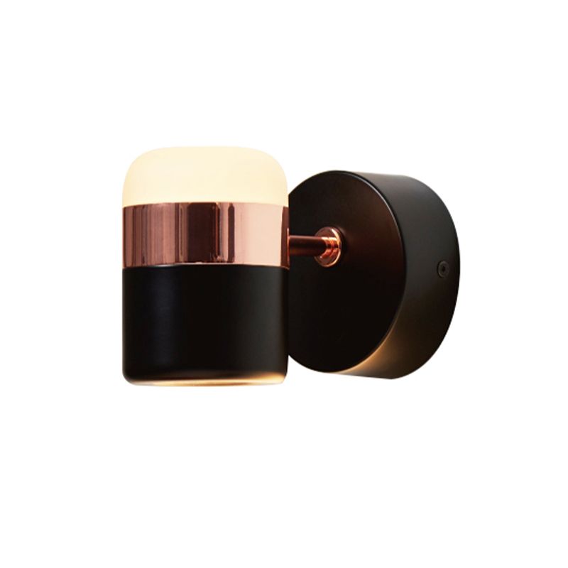 Modern Metal Wall Sconce Cylinder Shape Wall Light with Acrylic Shade for Bedroom