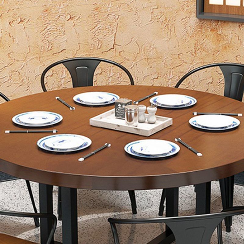 Modern Dining Round Table Wooden Table with Metal Legs for Home
