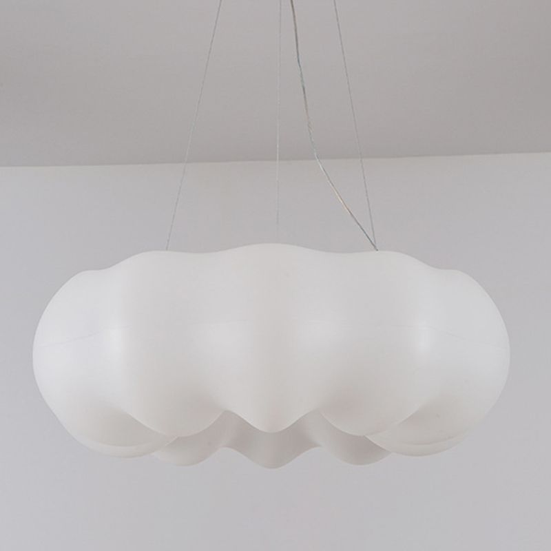 White Hanging Lamp Minimalist Style Plastic Chandelier Pendant Light Fixture