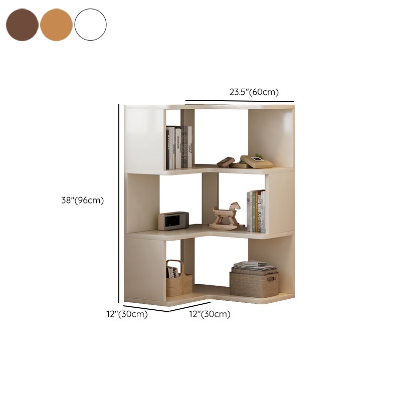 Contemporary Style Open Back Bookshelf Engineered Wood Bookcase with Shelves