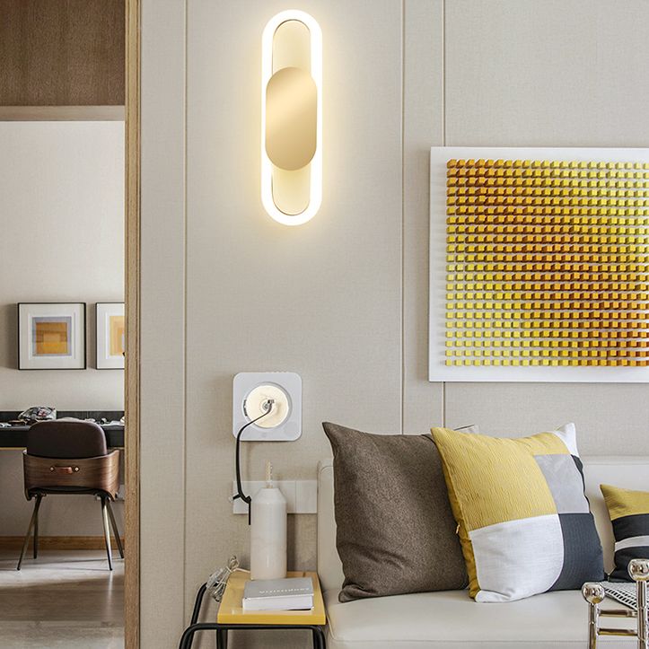 Modern Luxury Style Circular Sconce Light Fixtures Metal Wall Lighting Ideas for Bedroom