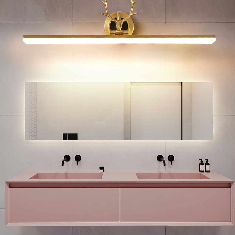 Midden-eeuwse luxe stijl gestroomlijnde wand gemonteerd ijdelheid lichten koper spoeling mount wand sconce voor badkamer
