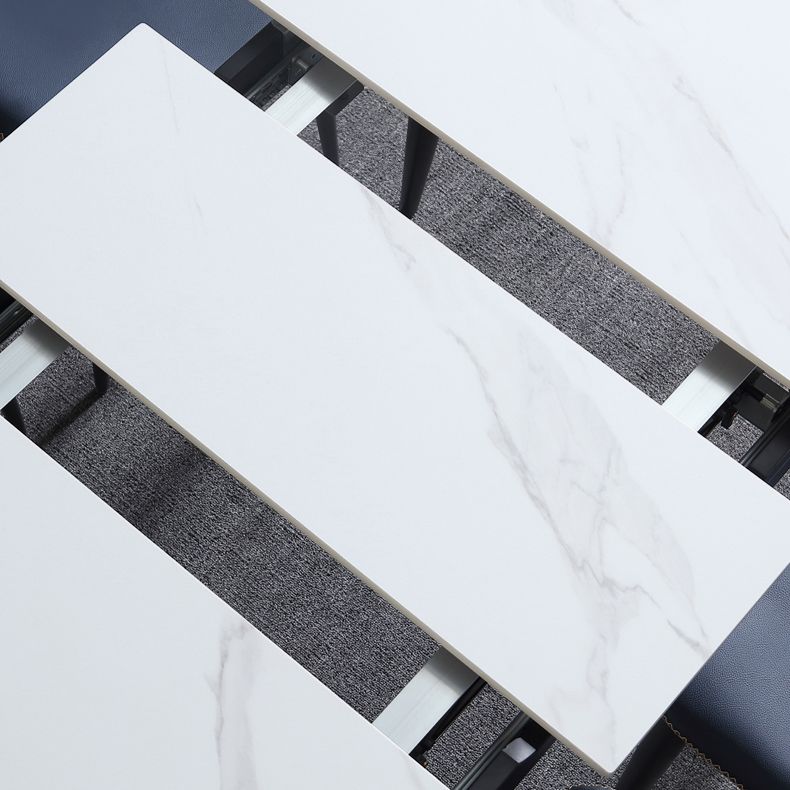 Rectangle Contemporary Sintered Stone Dining Room Set with Removable Leaf Dining Furniture Set