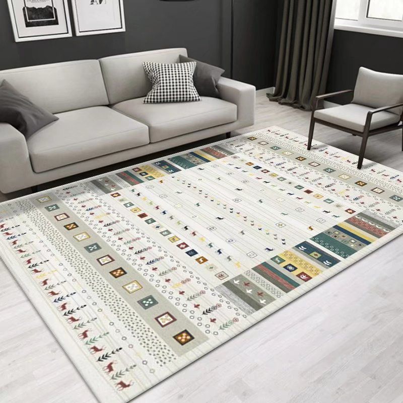 Boho-Chic Area Carpet Multicolor Indoor Rug Washable Polyester Carpet for Living Room