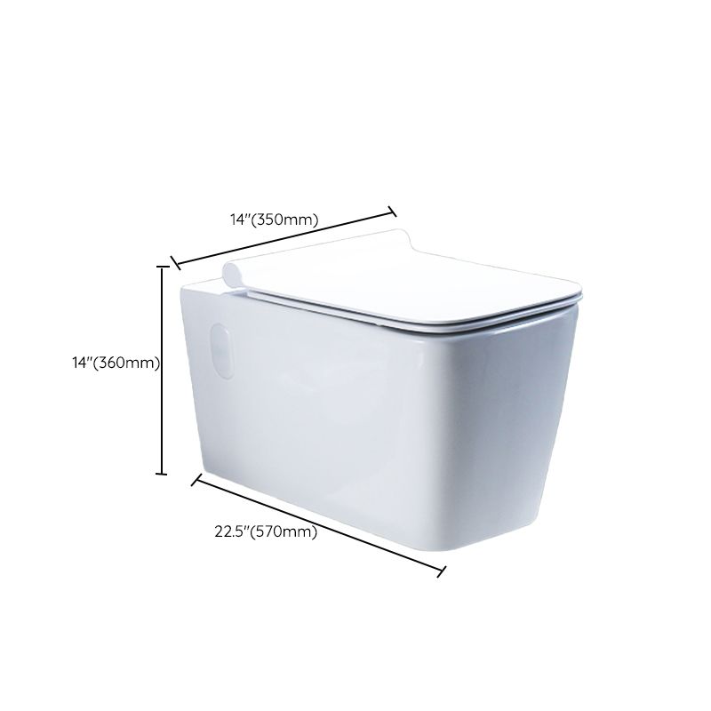 Contemporary Wall Mount Flush Toilet Ceramic Urine Toilet with Seat for Washroom