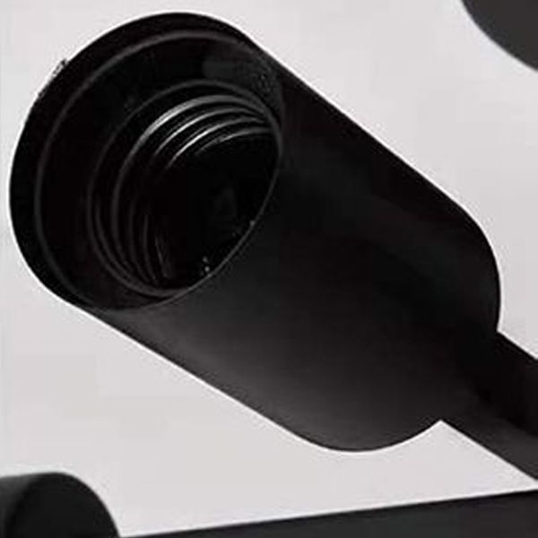 Black Radial Ceiling Light Bare Bulb Semi Flush Mount for Interior Spaces