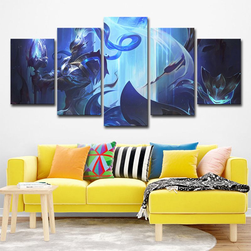 League of Legends Character Art Print Multi-Piece Kid Boys Room Wall Decor in Blue