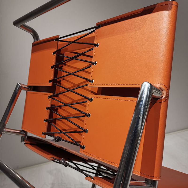 Faux Leather Dining Chairs Industrial Side Chair with Metal Legs