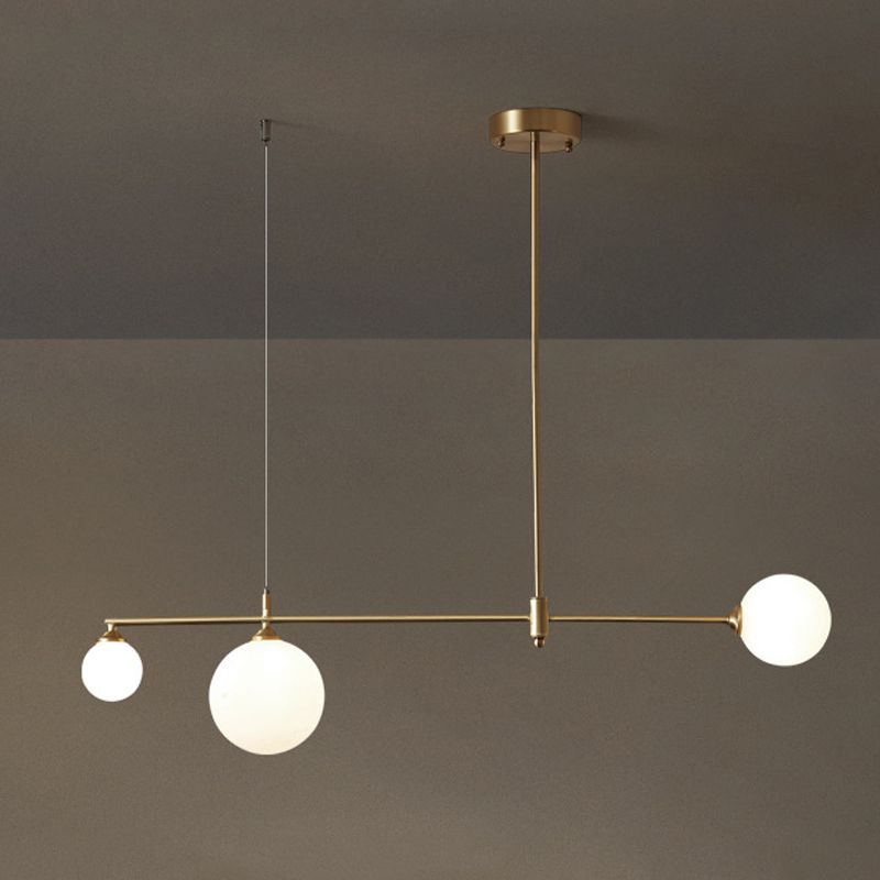 Glass Linear Hanging Lamp Kit Modern Hanging Island Lights for Dining Room