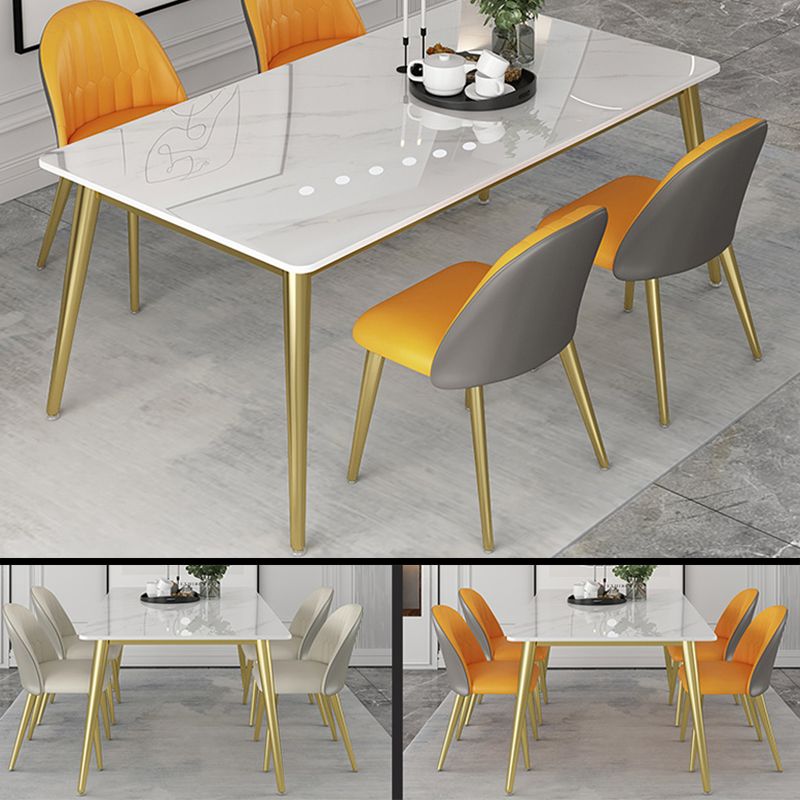 Nordic 1/4/5/7 Pieces Dining Set Rectangle Stone Dining Table for  Kitchen Dining Room