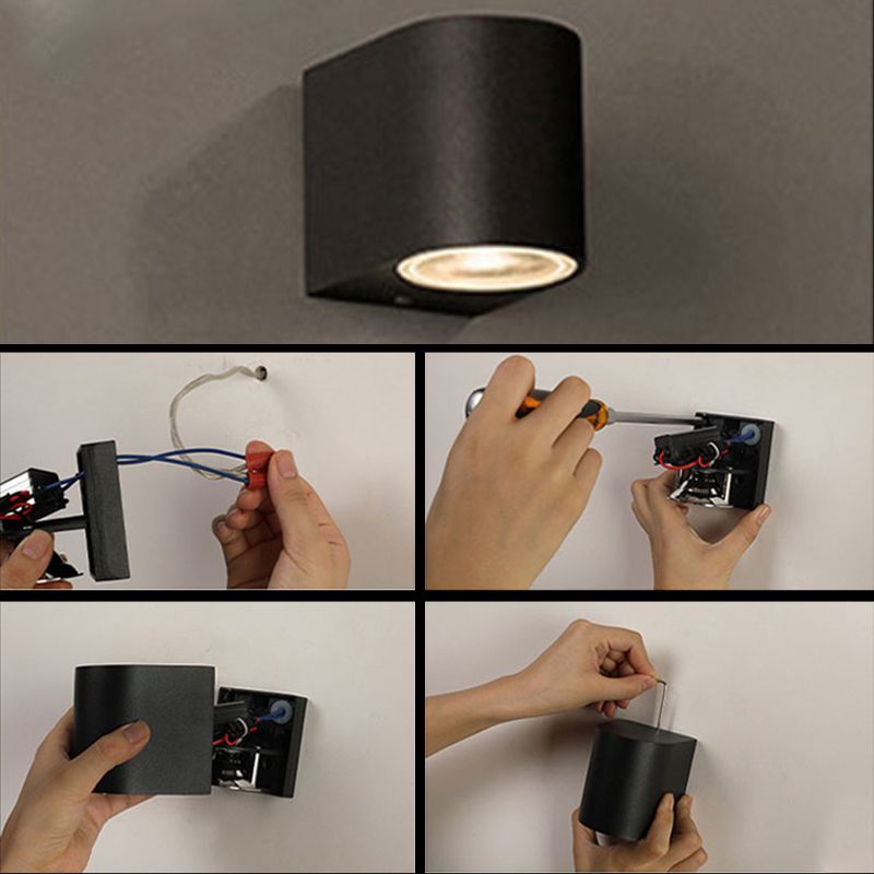 Stile moderno la lampada nera di scarpa da lampada geometrica in alluminio funce illuminazione sconde