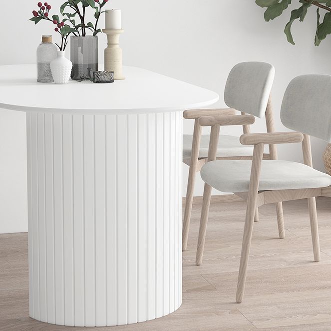 Contemporary Style Oval Dining Table Solid Wood Furniture for Dining Room