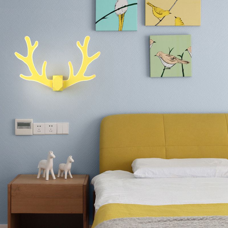 Macaron Nordic Style Sconce Light Antlers Acrylic and Plastic LED Wall Light Fixture