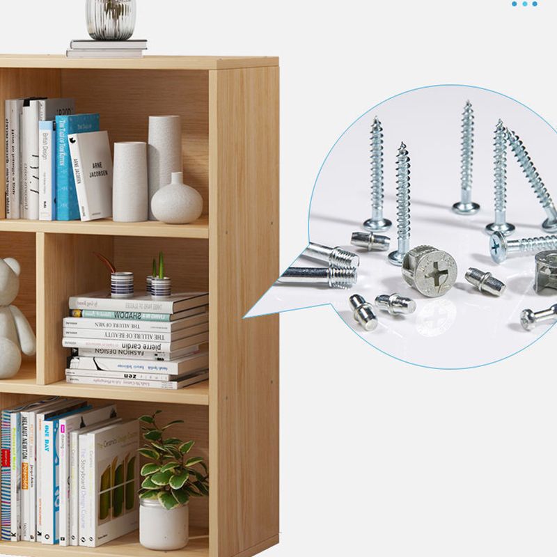 44.4"H Modern Bookshelf Wood Geometric Matte Finish Closed Back Bookcase with Drawers