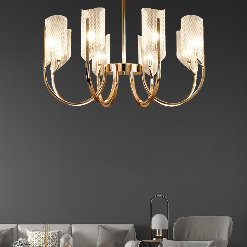 Postmodern Metal Acrylic Chandelier Lighting Fixtures Gold Hanging Chandelier