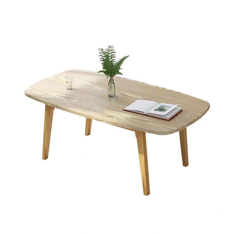 4 Legs Rectangular Coffee Table with Storage Rack Made of Wood