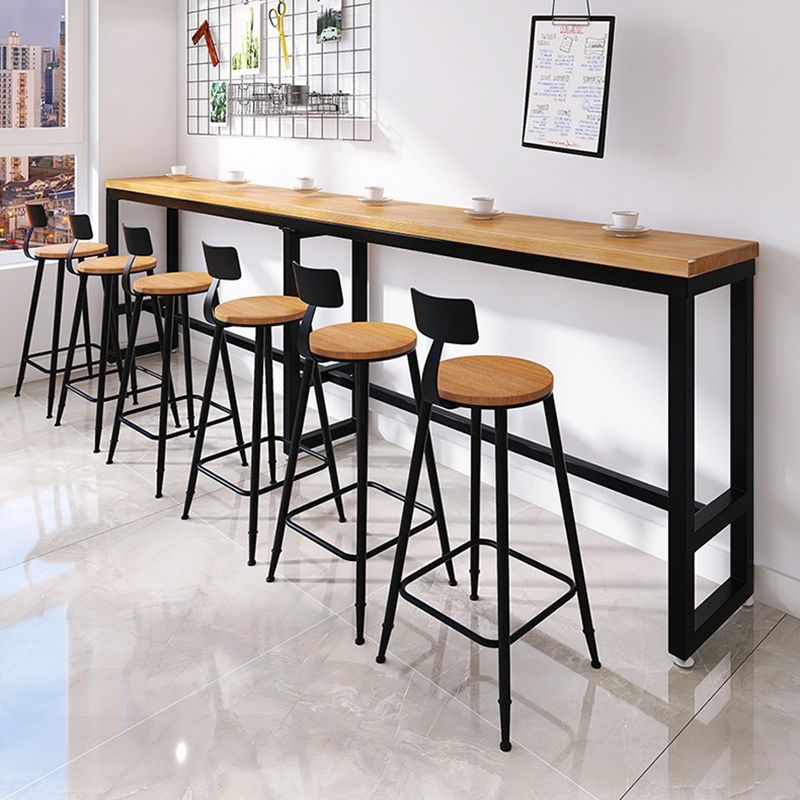 Contemporary Style 2/4/7 Pieces Solid Wood Rectangular Bar Table Set for Indoor