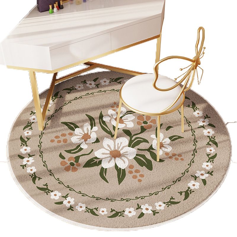 Rug de gris claro Moderno poliéster planta alfombra de alfombra interior resistente para manchas para salón para el salón