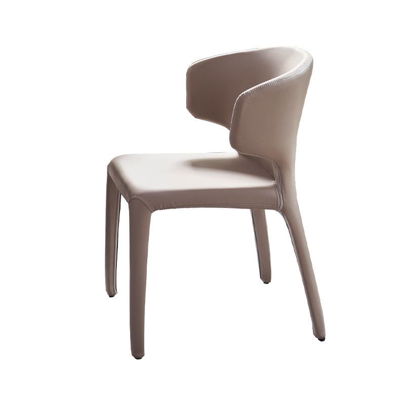 Faux Leather Dining Chairs Industrial Wingback Side Chair for Dining Room