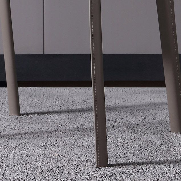 Contemporary Chair Faux Leather Solid Back Dining Room Chair for Indoor