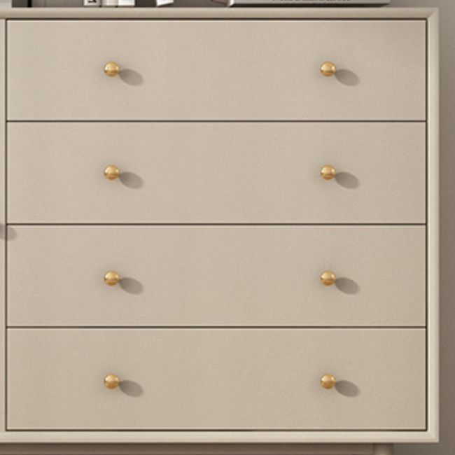 Contemporary Solid Wood Accent Cabinet Beige 2/4-Drawer Chest with Rattan Accent