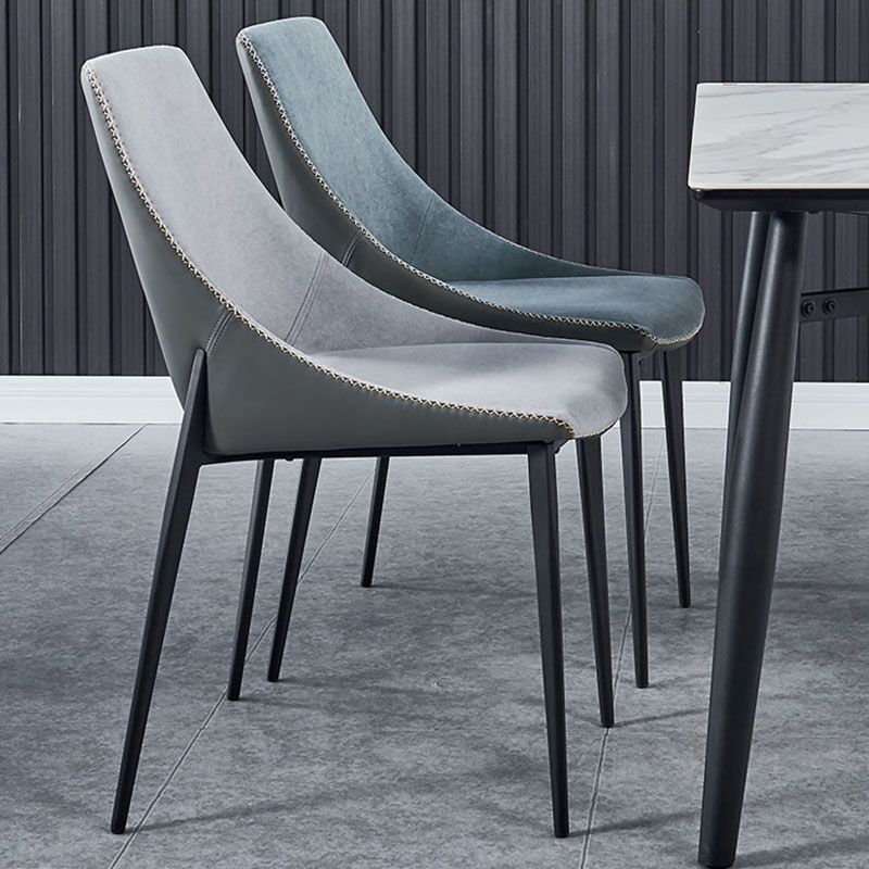 Silla de comedor tapizada con respaldo abierto de estilo moderno, sillas de comedor sin brazos