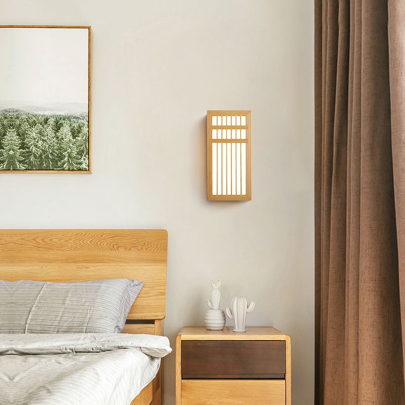 Modern Style Wall Light Fixture Simple Wooden Wall Light Sconce for Bedroom