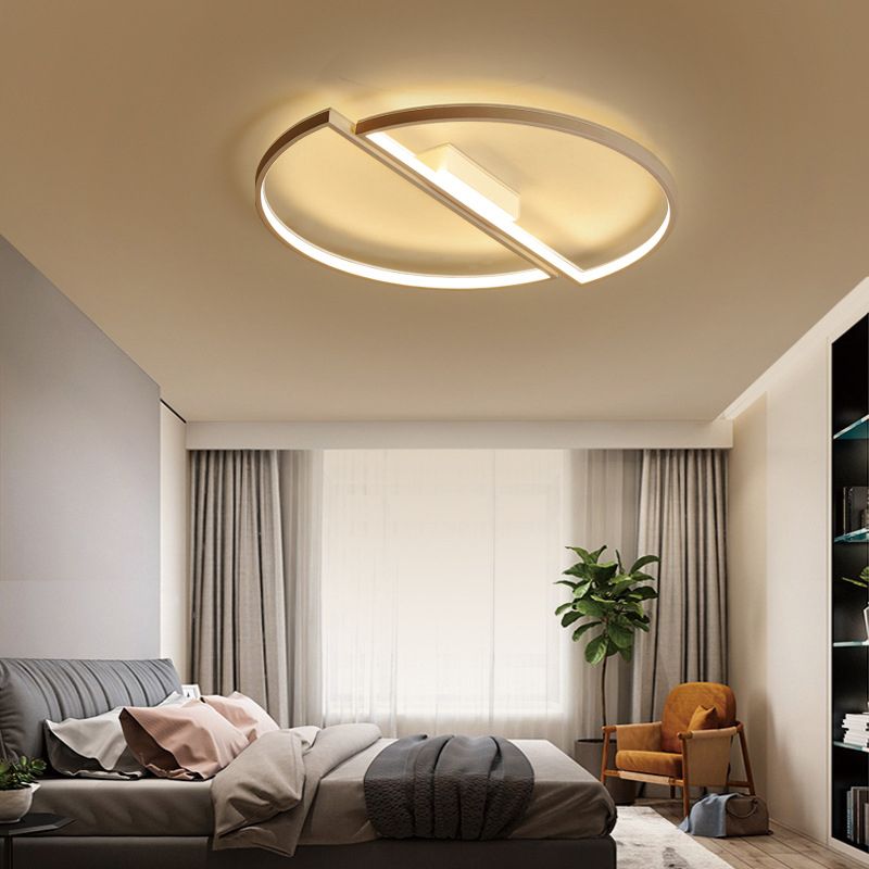 Modern Style Metal Geometric Flush Mount Ceiling Light for Bedroom Living Room