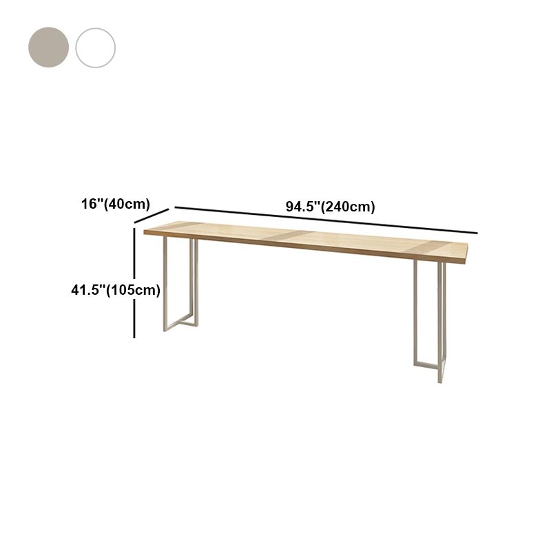 Pine Wood Bar Dining Table Contemporary Bar Table with Double Pedestal Base