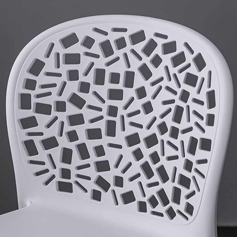 Scandinavische open achterkant Dining Side stoel Plastic Dining Armless Stoel