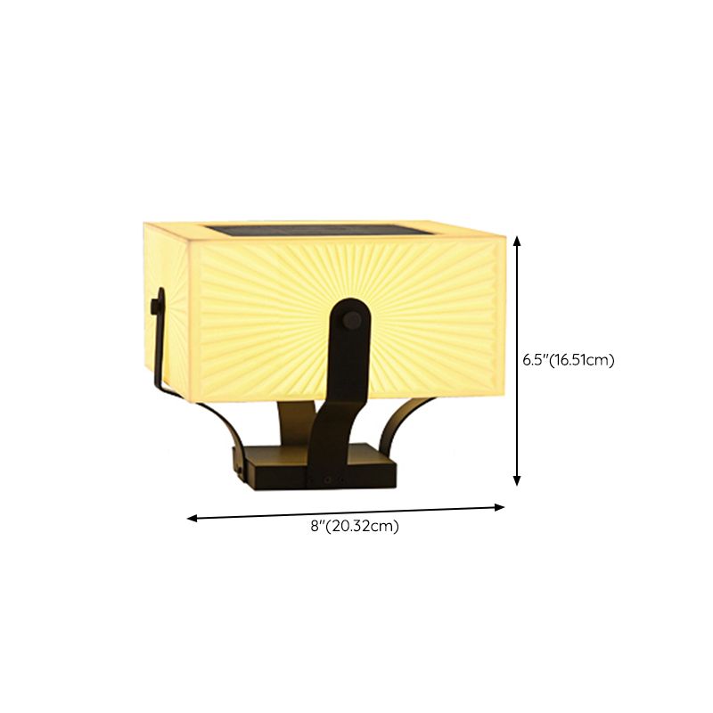 LED Solar Energy Pillar Lamp Stainless Steel Outdoor Light with Acrylic Shade for Garden