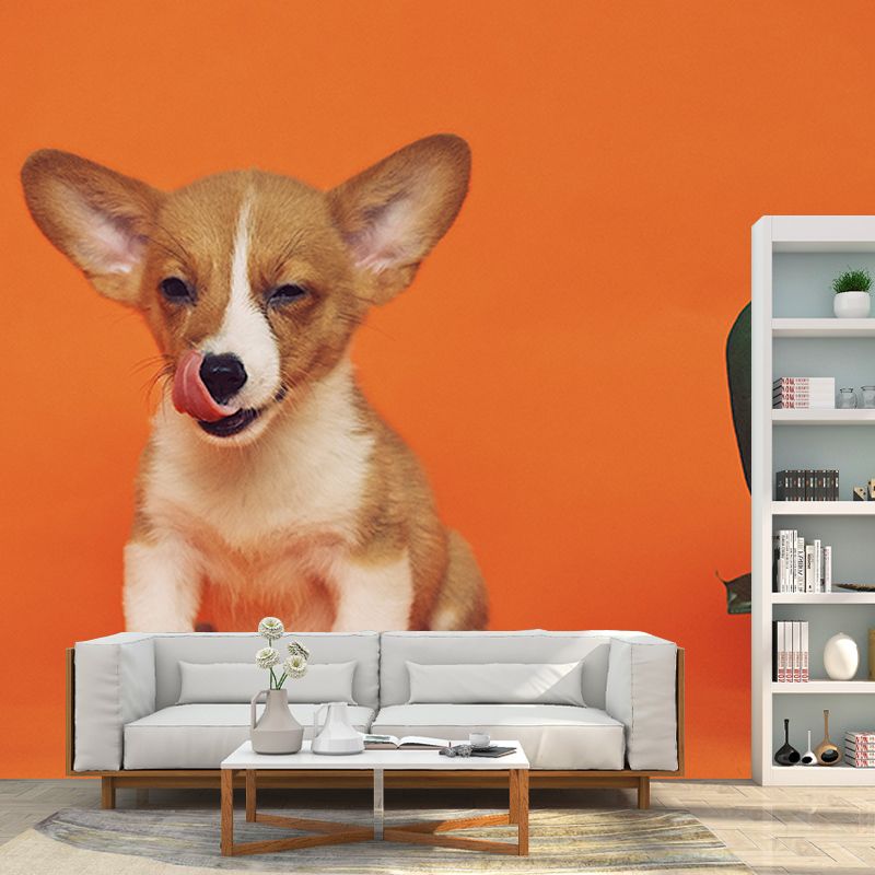 Photography Wall Mural Wallpaper Lovely Dogs Sitting Room Wall Mural