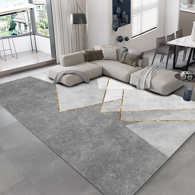 Simple Graphic Printed Carpet Polyester Indoor Carpet Non-Slip Backing Rug for Home Decoration