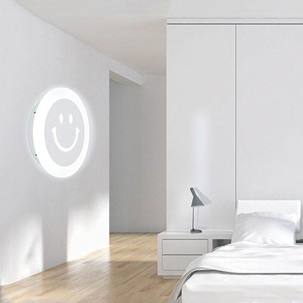 Modern Style Round Sconce Light Fixtures Metal 1 Light Wall Mounted Lighting