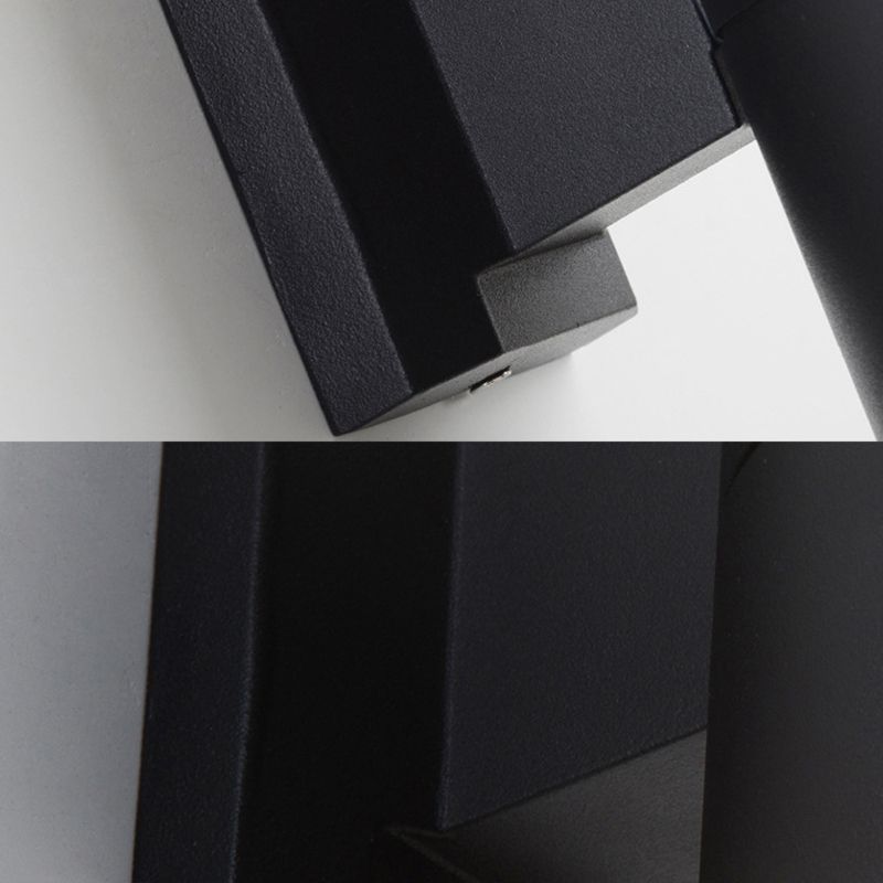 Mi-cylindre l'éclairage mural moderne métal métal 2 lumières lampe applicable en noir