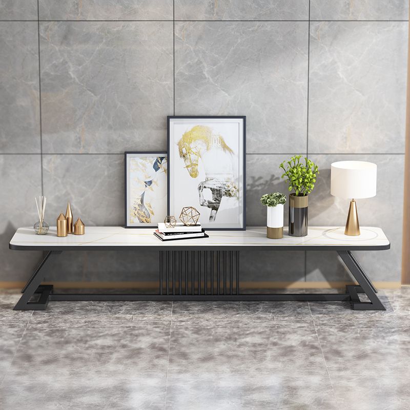 17.72"H TV Stand Contemporary Style White TV Stand Console for Living Room