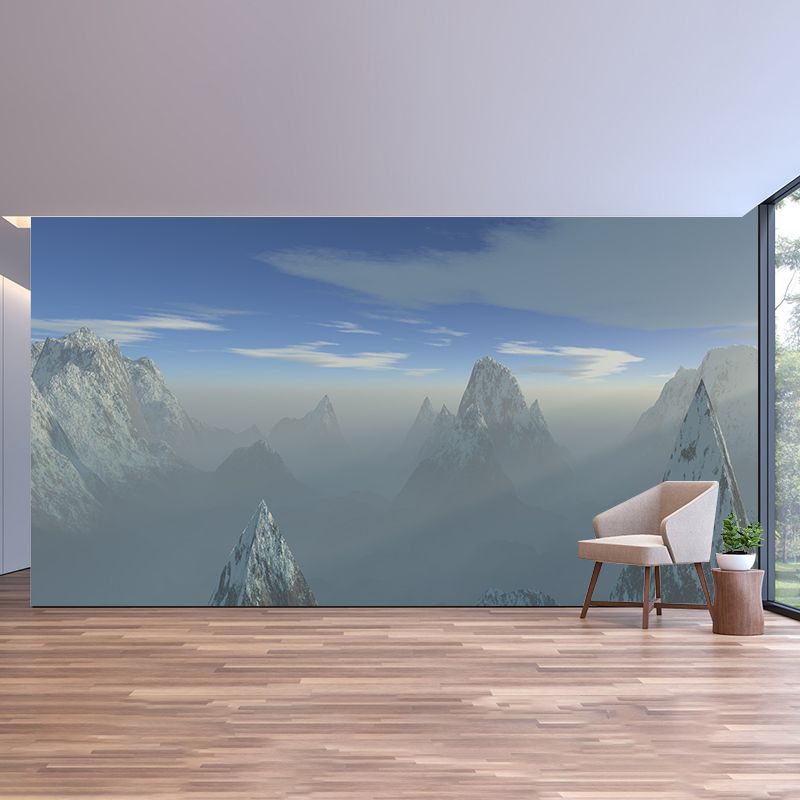 Washable Stain Resistant Mural Wallpaper Mountain Illustration Indoor Wall Mural
