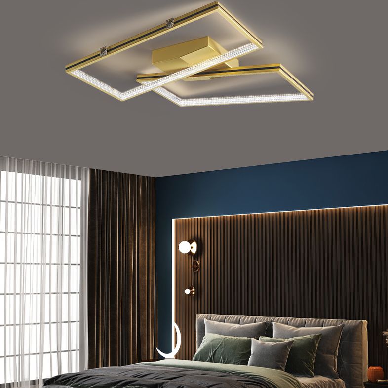 Rectángulo Semi Flush Mount Lighture Acrílico Simplicidad moderna Flush Montaje de montaje para sala de estar