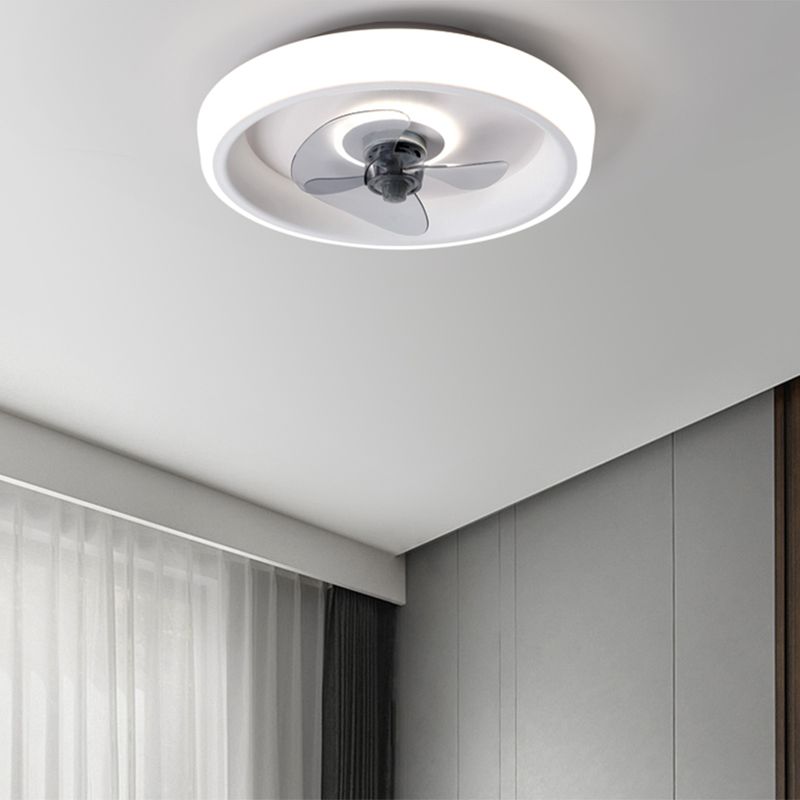 Fernbedienungssteuerungs -LED -Deckenlüfter Macaron Acryl Schlafzimmer Halbflush -Halterung Lampe