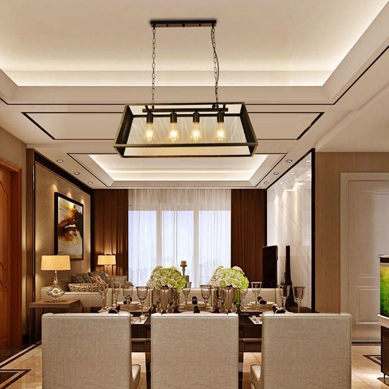 Industrial Island Pendant Lights Metal Multiple-Light Island Pendant Lighting